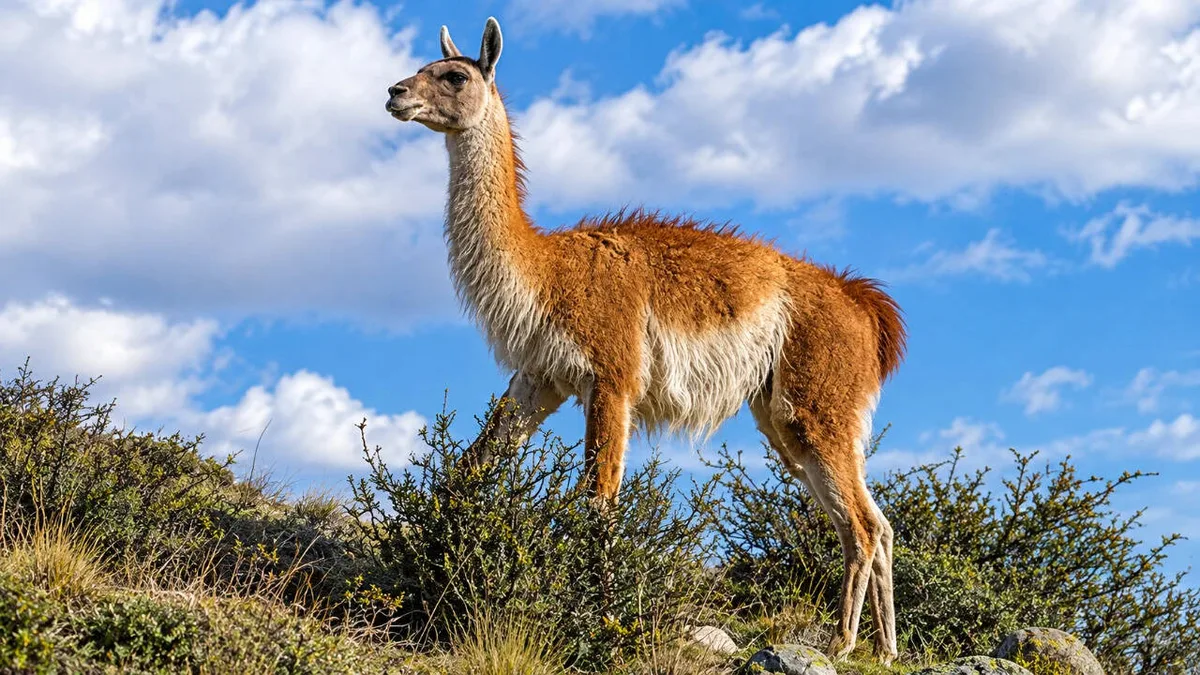 15 guanacos reached a Falklands island in the 1930s; genes survived two crashes