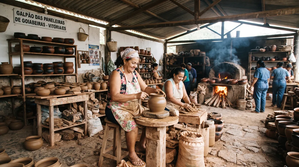 A capital capixaba que mantém a tradição secular do galpão das paneleiras e a produção da autêntica panela de barro
