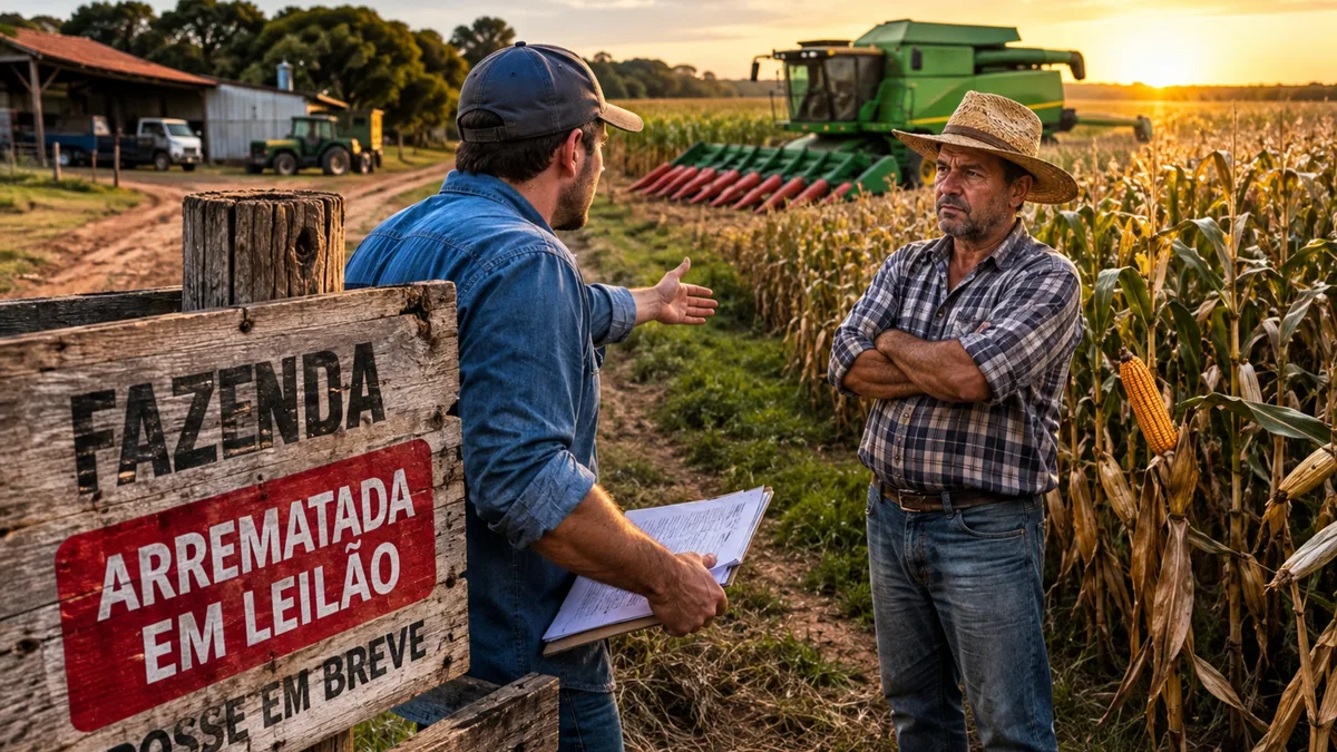 Agricultor compra fazenda em leilão e ao chegar encontra antigo proprietário cultivando a área e recusando entregar as chaves