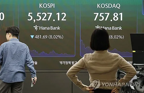 코스피·코스닥 1단계 서킷브레이커 발동…8% 넘게 폭락(종합)