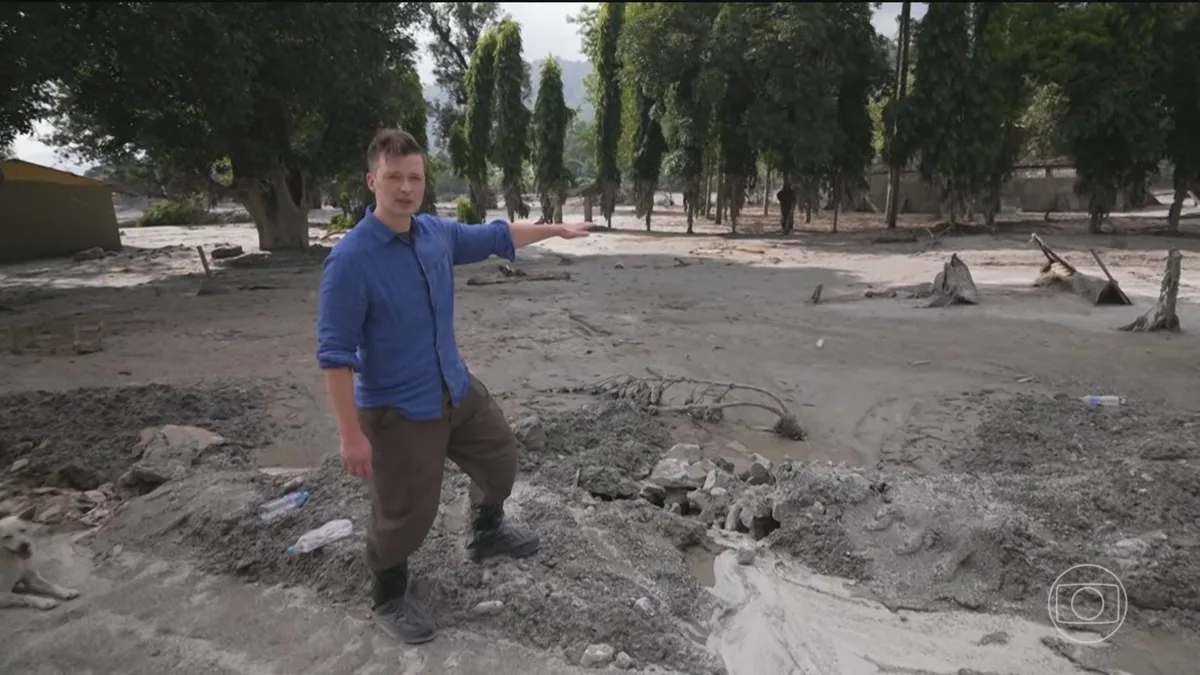 Equipe do JN está em uma das áreas mais afetadas pelas enchentes no Nepal: 'Cidade devastada'