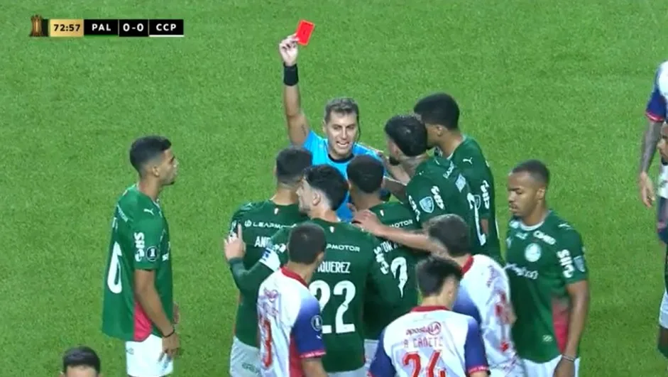 Andreas Pereira é expulso em Palmeiras x Cerro Porteño e vira desfalque na Libertadores