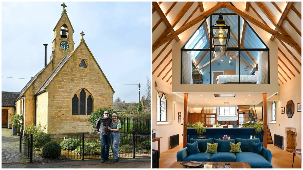 Couple in 70s turn £175k Cotswolds church into £700k home