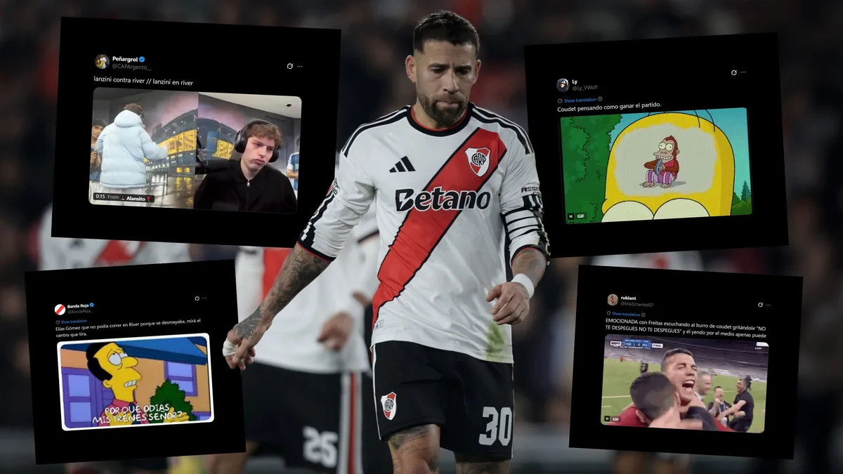 Los mejores memes del empate de River Plate ante Vélez tras ir ganando por dos goles: Coudet, Lanzini y Elías Gómez, en el foco