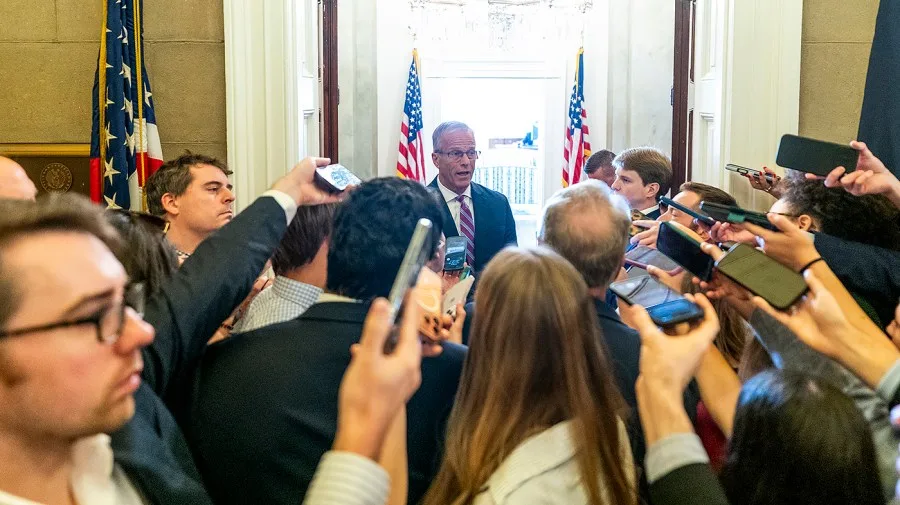 On Capitol Hill, the reporters run free. GOP senators are fine with it