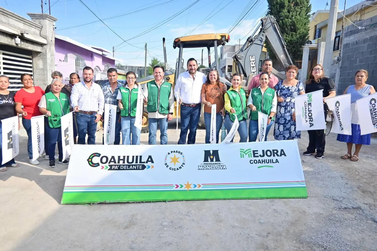 Arranca pavimentación de calle Asturias, en Monclova