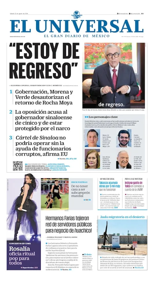 Portada impresa del 22 de agosto de 2026