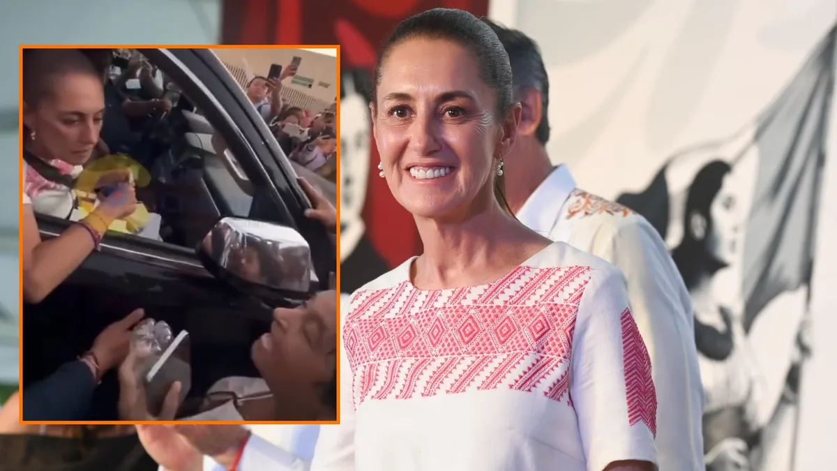 Mujer intercepta camioneta de Claudia Sheinbaum y la encara agresivamente en Tamaulipas