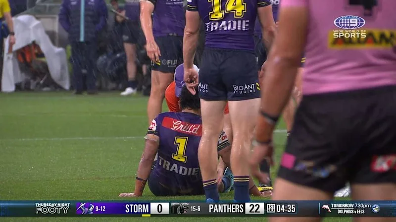 Storm fullback caught in awkward tackle