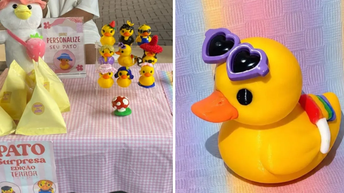 Patinhos personalizados em 3D viram negócio para jovem de 20 anos que cria peças inspiradas em pessoas em SC