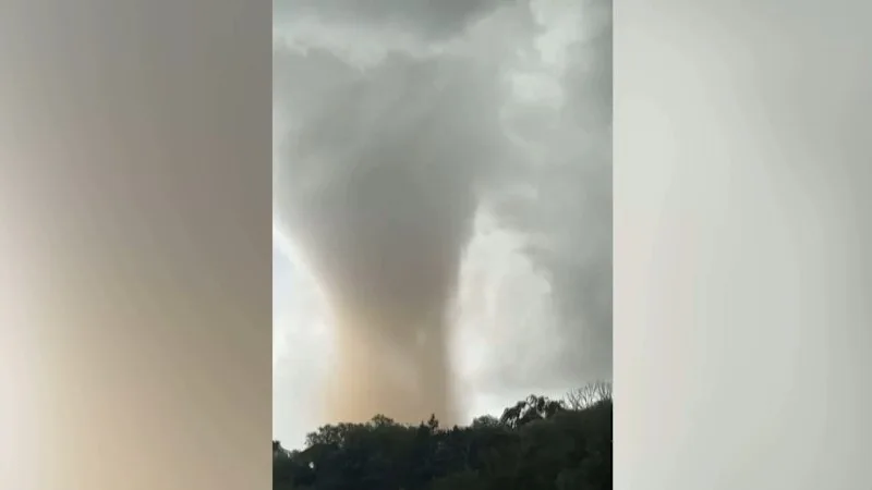 Rare tornado hits French village