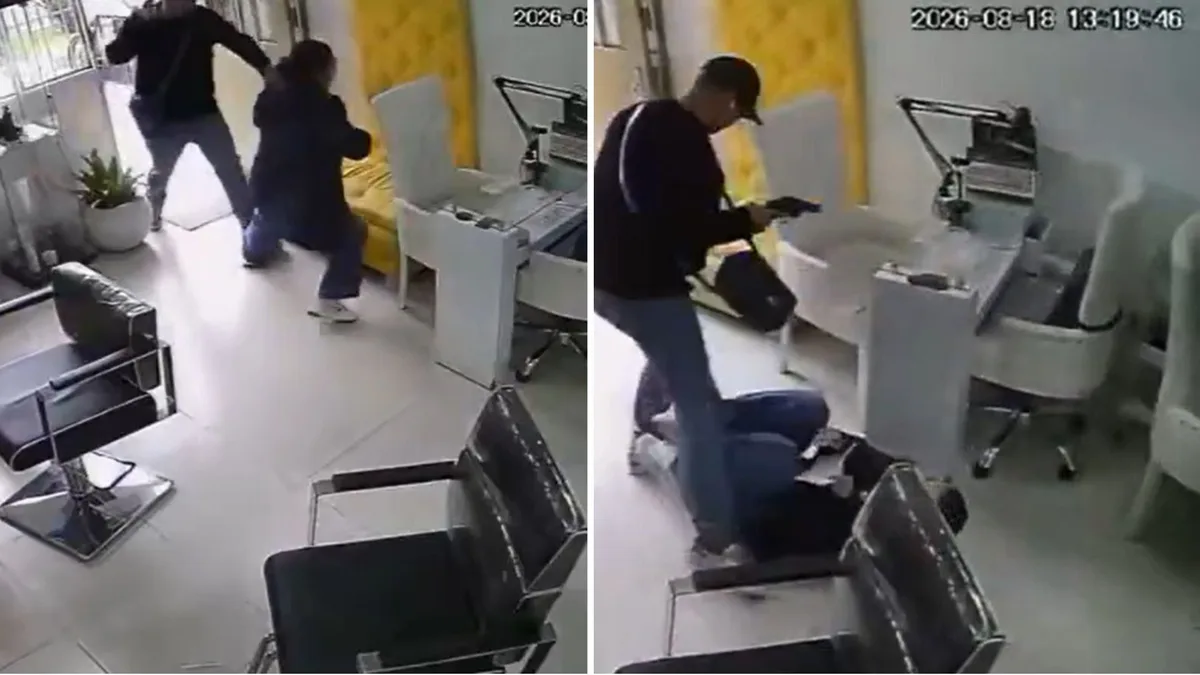En video quedó el asalto con arma de fuego a la dueña de un salón de belleza a plena luz del día en Bogotá