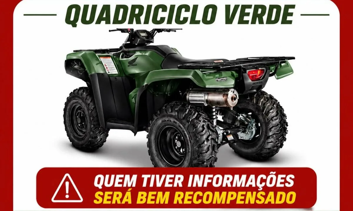 Morador do km 21 da BR-364 oferece recompensa para recuperar quadriciclo roubado