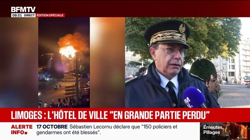 Mairie de Limoges incendiée: "L'arrière du bâtiment a été sauvé grâce aux interventions des pompiers", indique Maurice Barate, préfet de la Haute-Vienne
