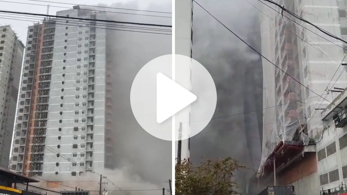 Incêndio em prédio assusta moradores e mobiliza bombeiros em praia de SC