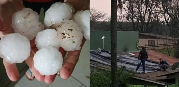 Chuva de granizo causa danos em quase 80% de cidade no interior do RS