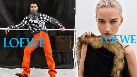 Julia Garner y Théodore Pellerin llevan LOEWE a las alturas en su espectacular campaña Otoño Invierno 2026