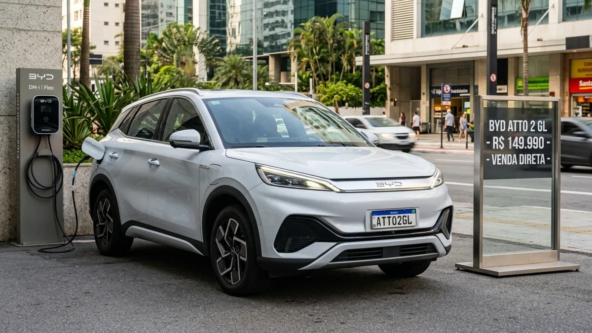 Com versão de entrada anunciada a R$ 149.990, BYD Atto 2 híbrido flex entrega 15,5 km/l e abre nova disputa entre SUVs compactos