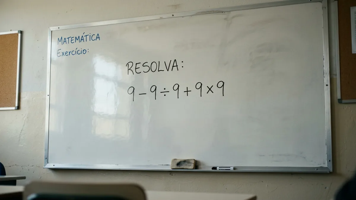 Descubra quanto é 9 − 9 ÷ 9 + 9 × 9 sem olhar a calculadora e teste seu conhecimento