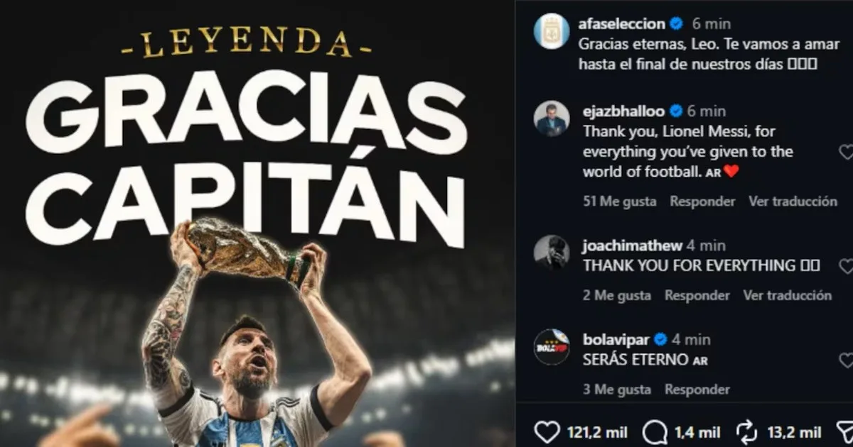 “Gracias eternas, Leo”: el mensaje de la AFA a Lionel Messi tras anunciar su retiro de la Selección Argentina
