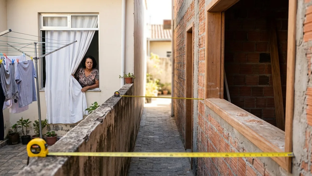Morador constrói janela voltada para o quintal ao lado e pode ter problema se ignorar a distância prevista no Código Civil