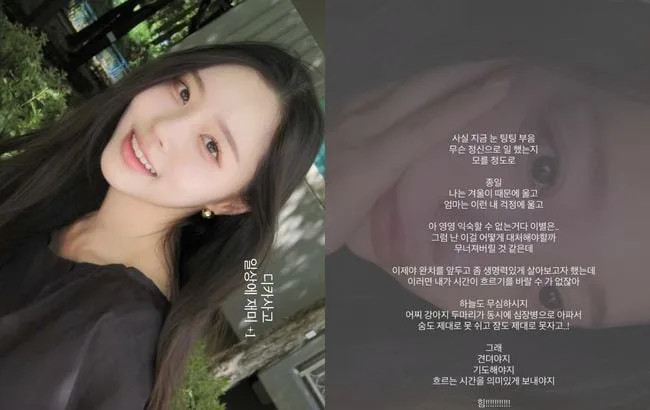 '박성광♥' 이솔이, 하늘도 무심해.."이별은 익숙해지지 않아" 반려견 투병에 '오열'