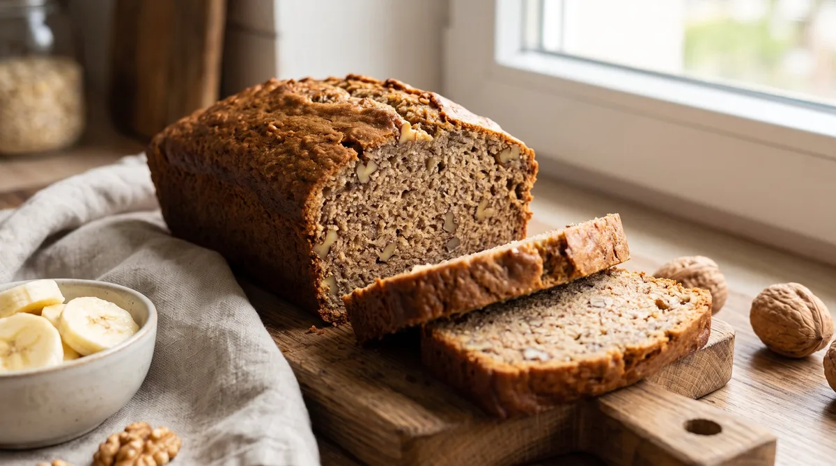 Receta de pan de plátano sin azúcar, rápida y fácil