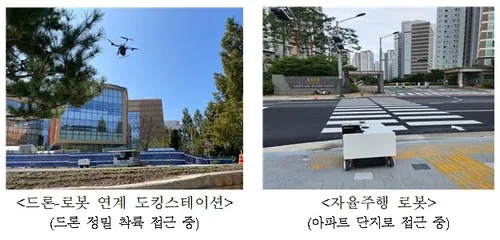 드론이 나르고 로봇이 현관까지…진주서 배송 실증