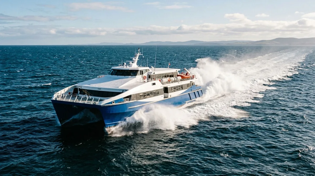 O catamarã colossal de alumínio com turbinas de avião que ultrapassou 100 km/h levando até 1.000 passageiros