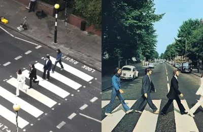 Cinebiografias dos Beatles recriam capa do “Abbey Road” no local exato; veja flagra