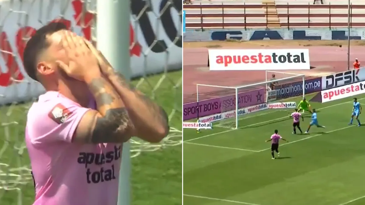 Pablo Erustes se falló insólito gol debajo del arco en Sport Boys vs Deportivo Garcilaso por Liga 1 2026
