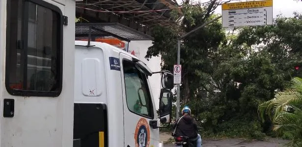 Frente fria provoca ventos de até 70 km/h e derruba árvore no Rio