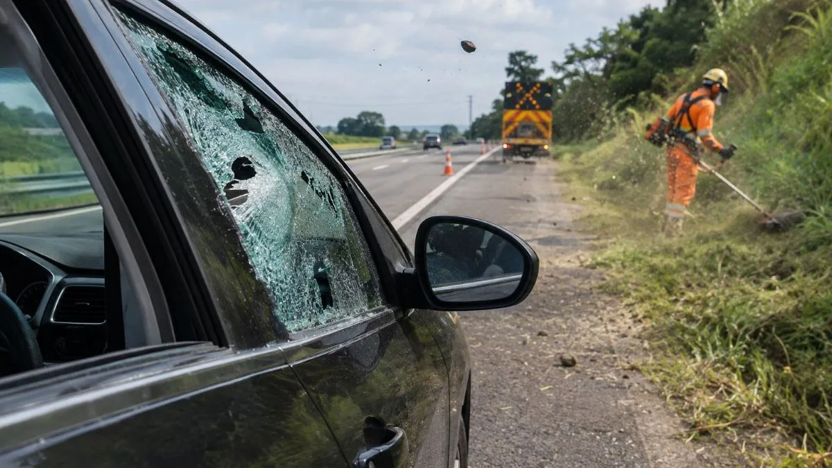Motorista acaba ferido após pedra ser lançada por roçadeira na BR-101 e MPF cobra telas de proteção em SC