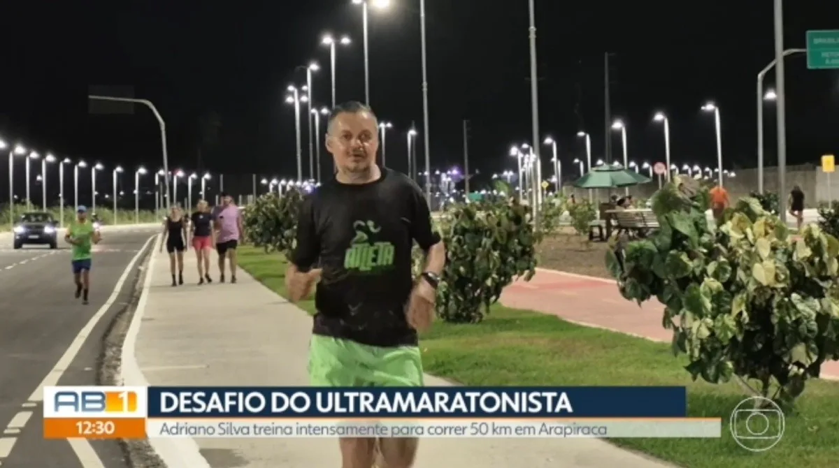 Ultramaratonista de Arapiraca corre 50 km para comemorar os 50 anos de vida; há um ano, foram 49 km