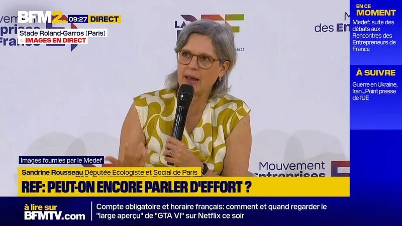 Travail: "Tout le monde à la peur au ventre", déplore la députée Écologiste et Social de Paris, Sandrine Rousseau