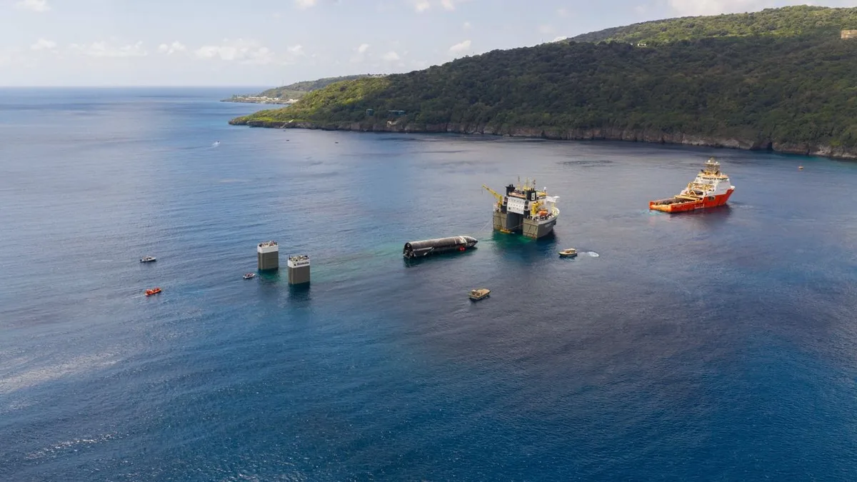 Starship is coming home! SpaceX loads floating spacecraft onto huge ship in the Indian Ocean (photos)