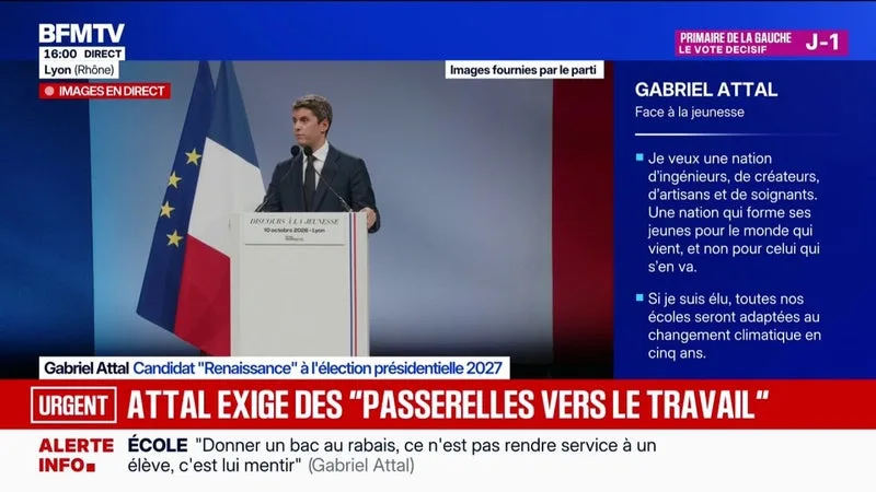 "Je veux tout changer dans l'enseignement supérieur", assure Gabriel Attal, candidat "Renaissance" à la présidentielle