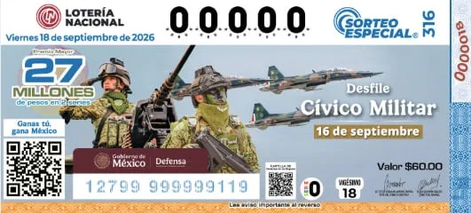 Sorteo Especial 316: Resultados viernes 18 de septiembre del 2026 de la Lotería Nacional