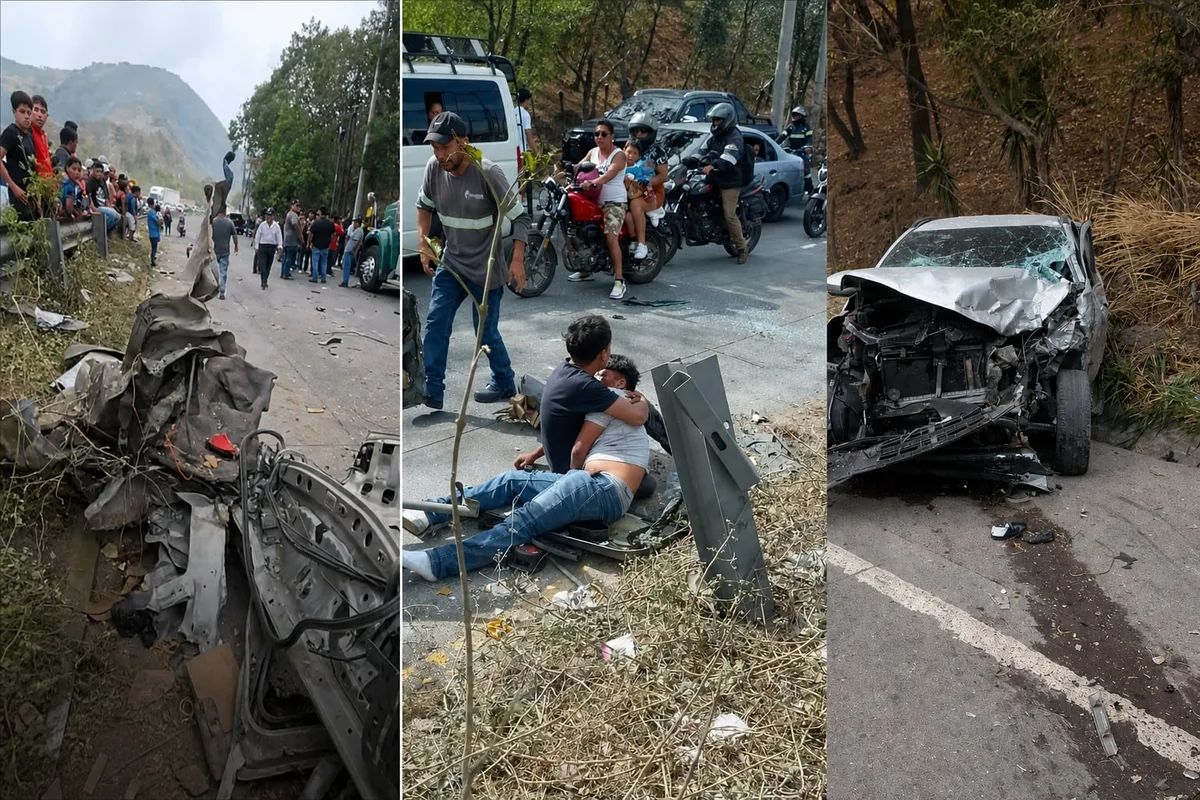 Guatemala: Un choque múltiple en Amatitlán deja varios heridos y obliga a cerrar los carriles hacia el sur del país en la ruta al Pacífico