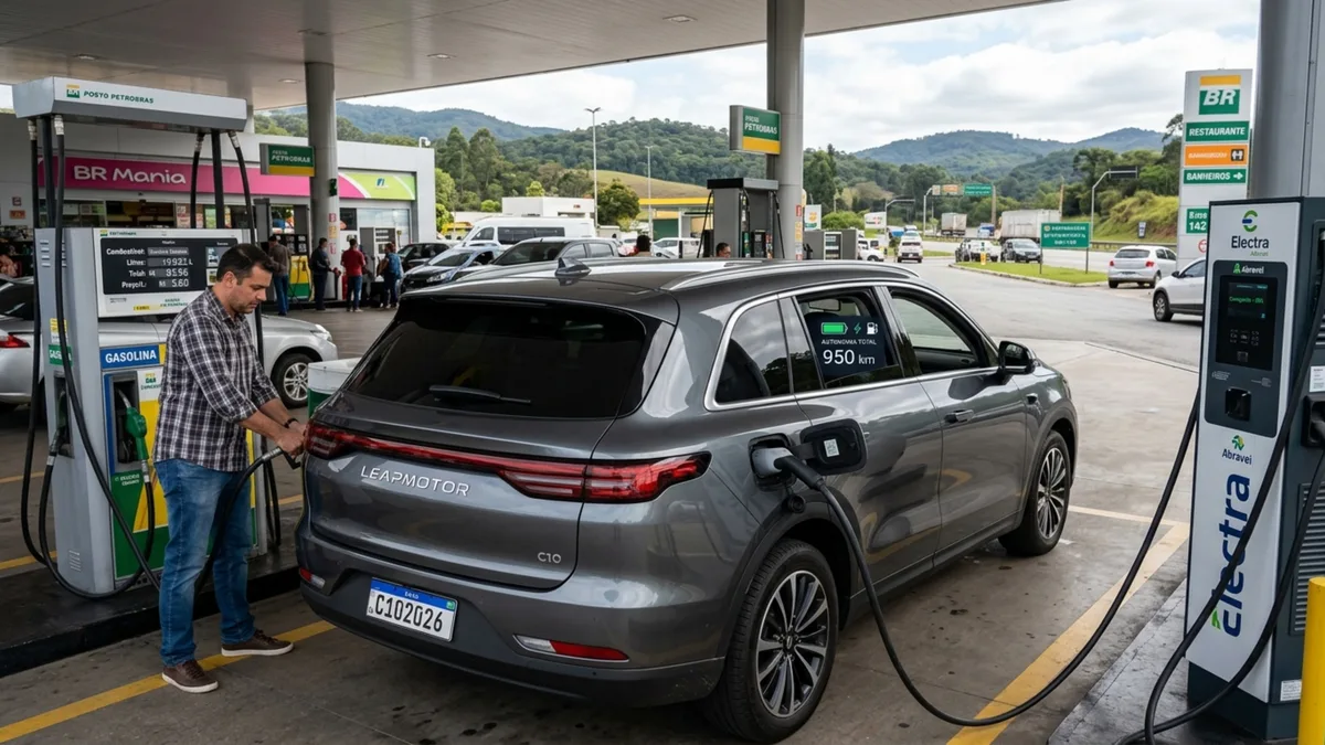 SUV de 215 cv recarrega enquanto roda e promete viajar até 950 km sem depender apenas de uma tomada