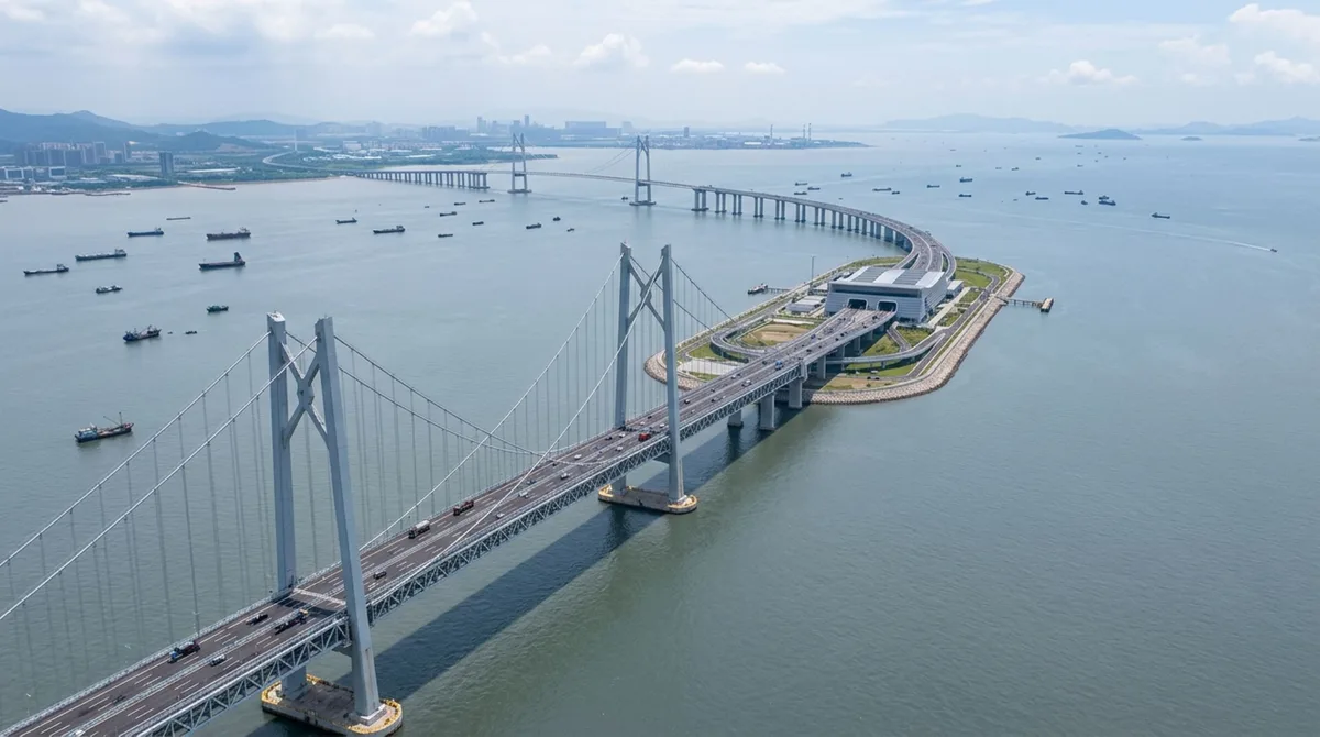A nova travessia marítima de 24 km que usa ilhas artificiais e uma ponte preparada para enfrentar tufões extremos