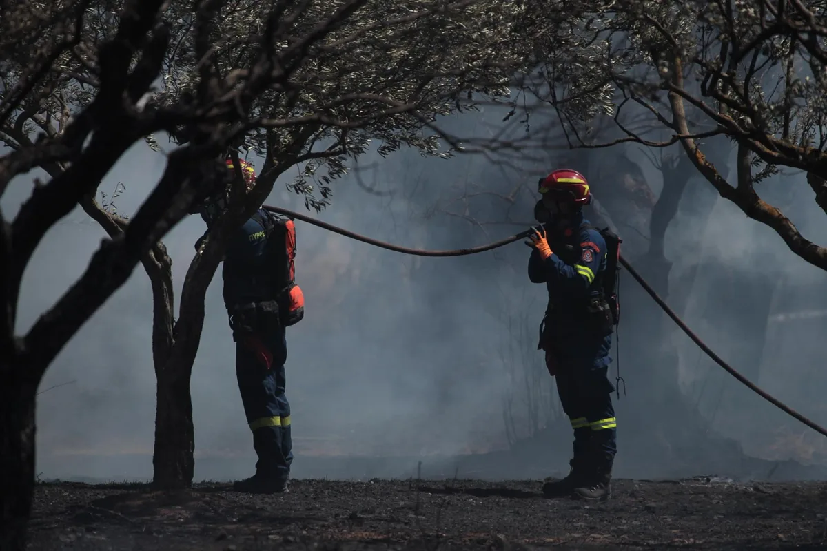 El gran incendio declarado en la isla griega de Salamina deja ya dos muertos y nueve heridos por quemaduras