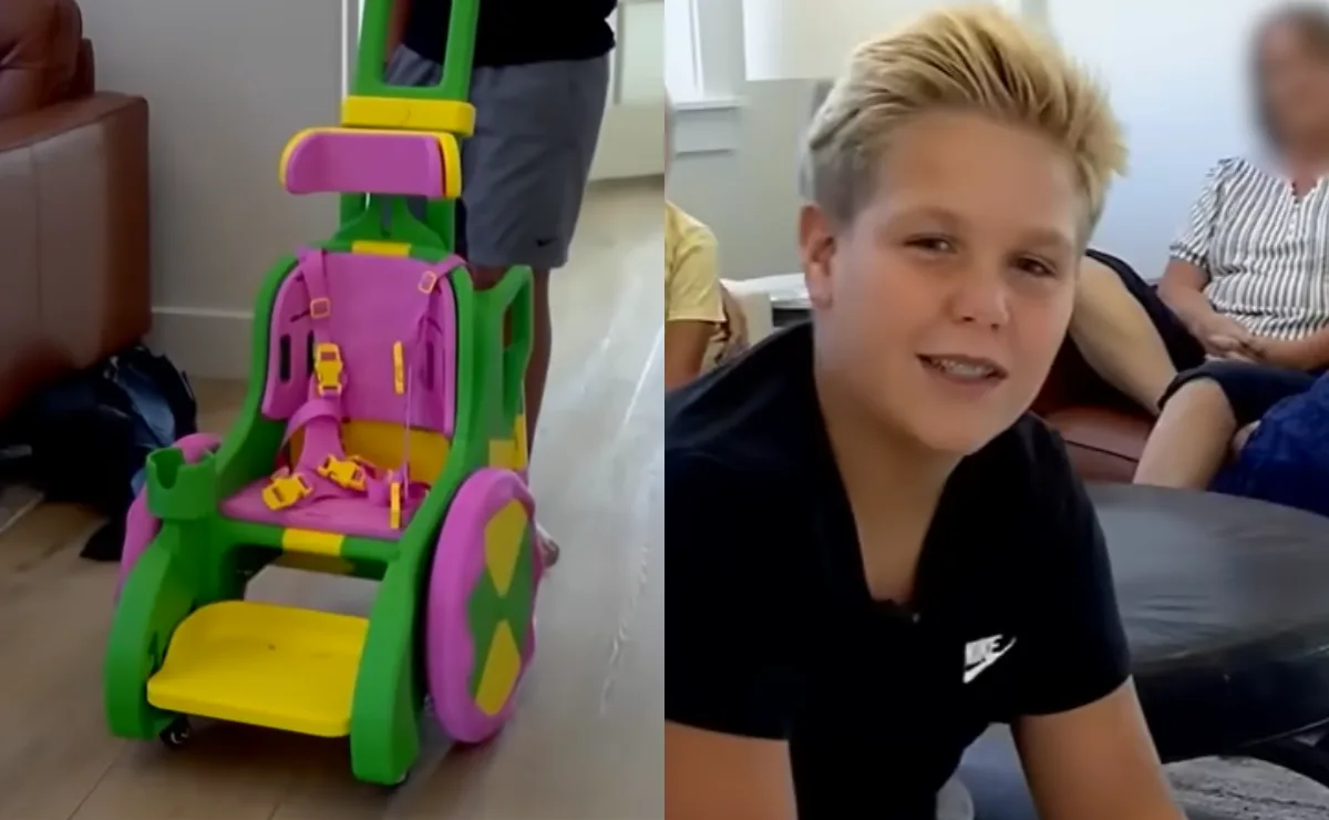 Menino de 13 anos passa 300 horas das férias criando cadeira para bebê