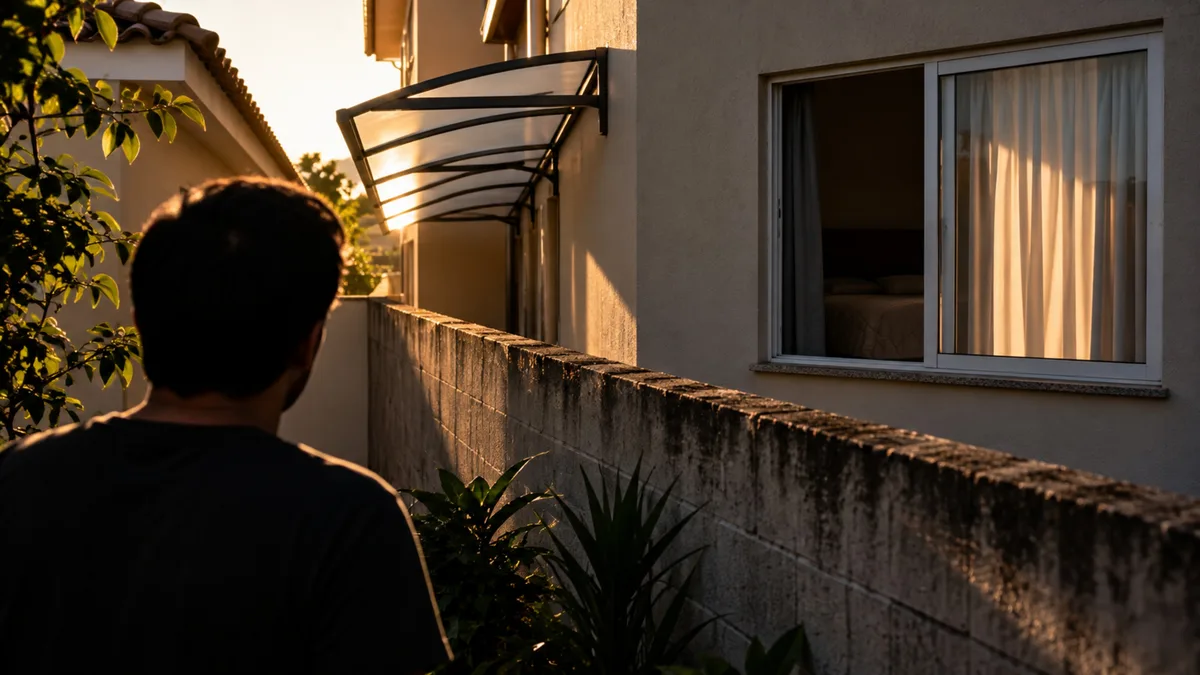 O toldo novo deixou a sala fresca; o quarto ao lado perdeu parte da ventilação