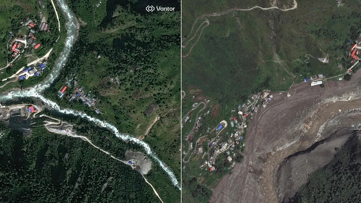 LeanSatellitenbilder nach der Sturzflut - Ganze Dörfer sind unter Schlamm begraben