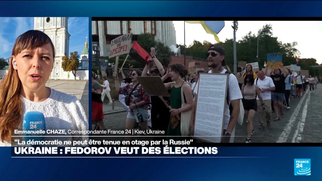 Ukraine : des manifestants réunis devant le Parlement en soutien à Fedorov