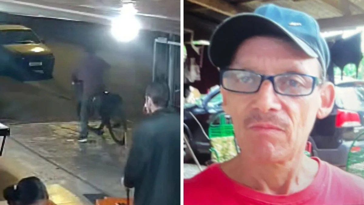 Câmera registra últimos momentos de idoso que desapareceu de bicicleta em SC ao sair de bar; suspeita é de queda em rio