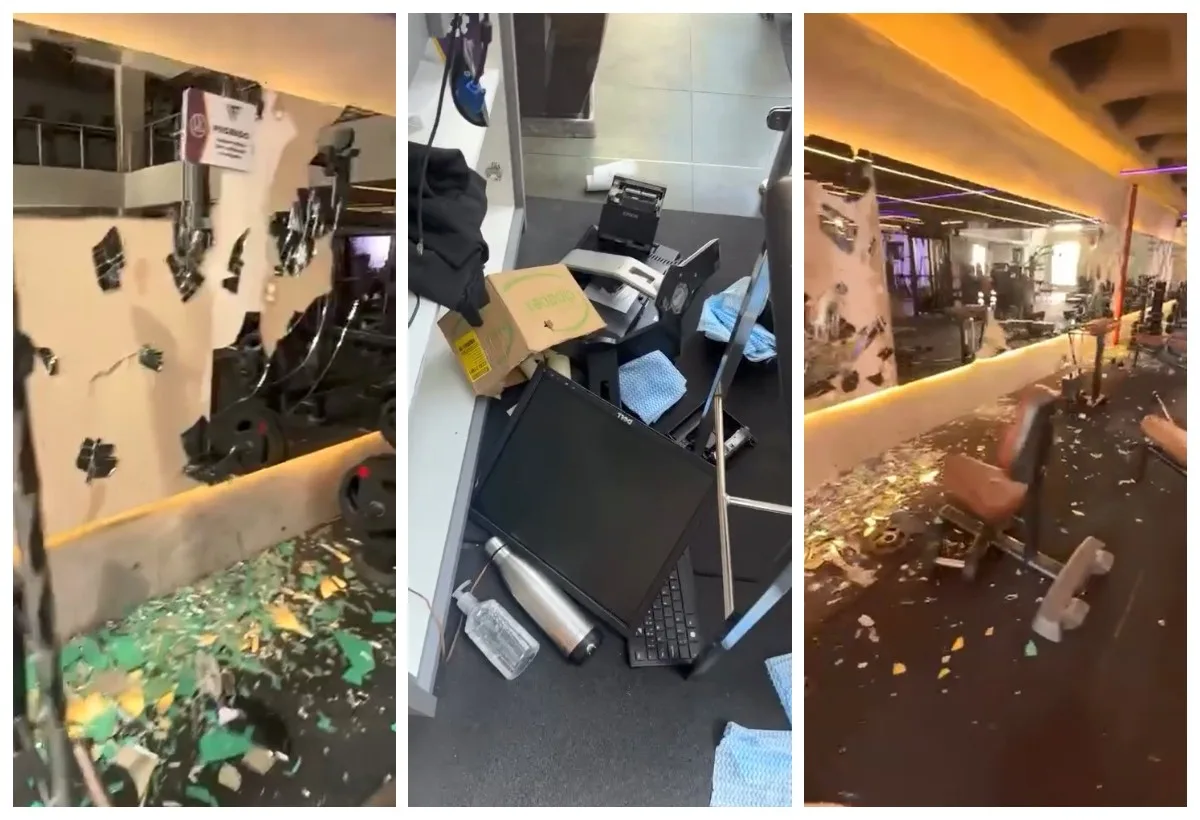 VÍDEO: Veja como ficou o interior da academia da Rua Oscar Freire, após aluno invadir a unidade e promover quebra-quebra em SP