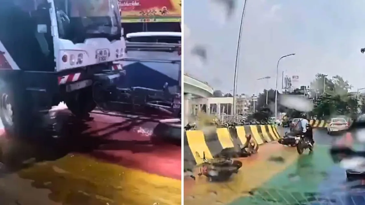 After Viral Skid Videos, Kolkata Scrubs Colour Paint From Flyover Road