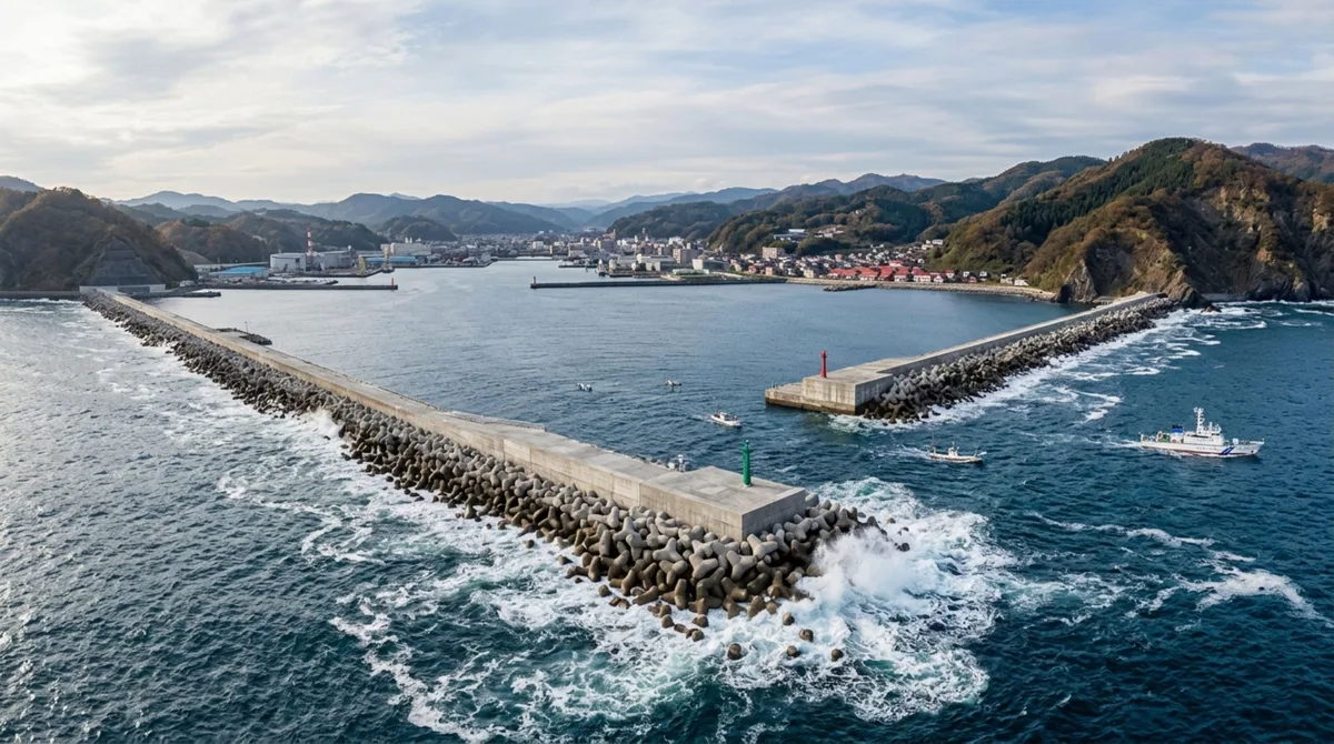 A barreira colossal de quase 2 quilômetros construída no oceano para reduzir a força de tsunamis devastadores